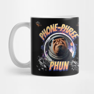 Phone Phree Phun Shar Pei Astronaut Space Dog Wrinkle TShirt Mug